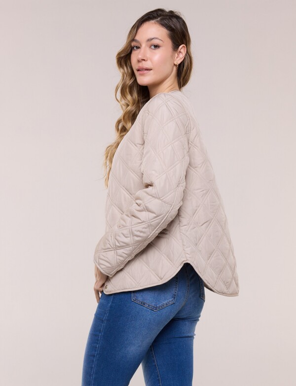 Campera Capitoneada Btns BEIGE