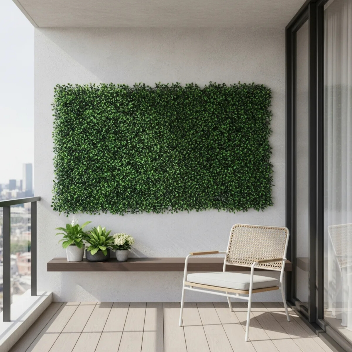 Set x6 Panel artificial símil trébol 40x60 cm - VERDE 