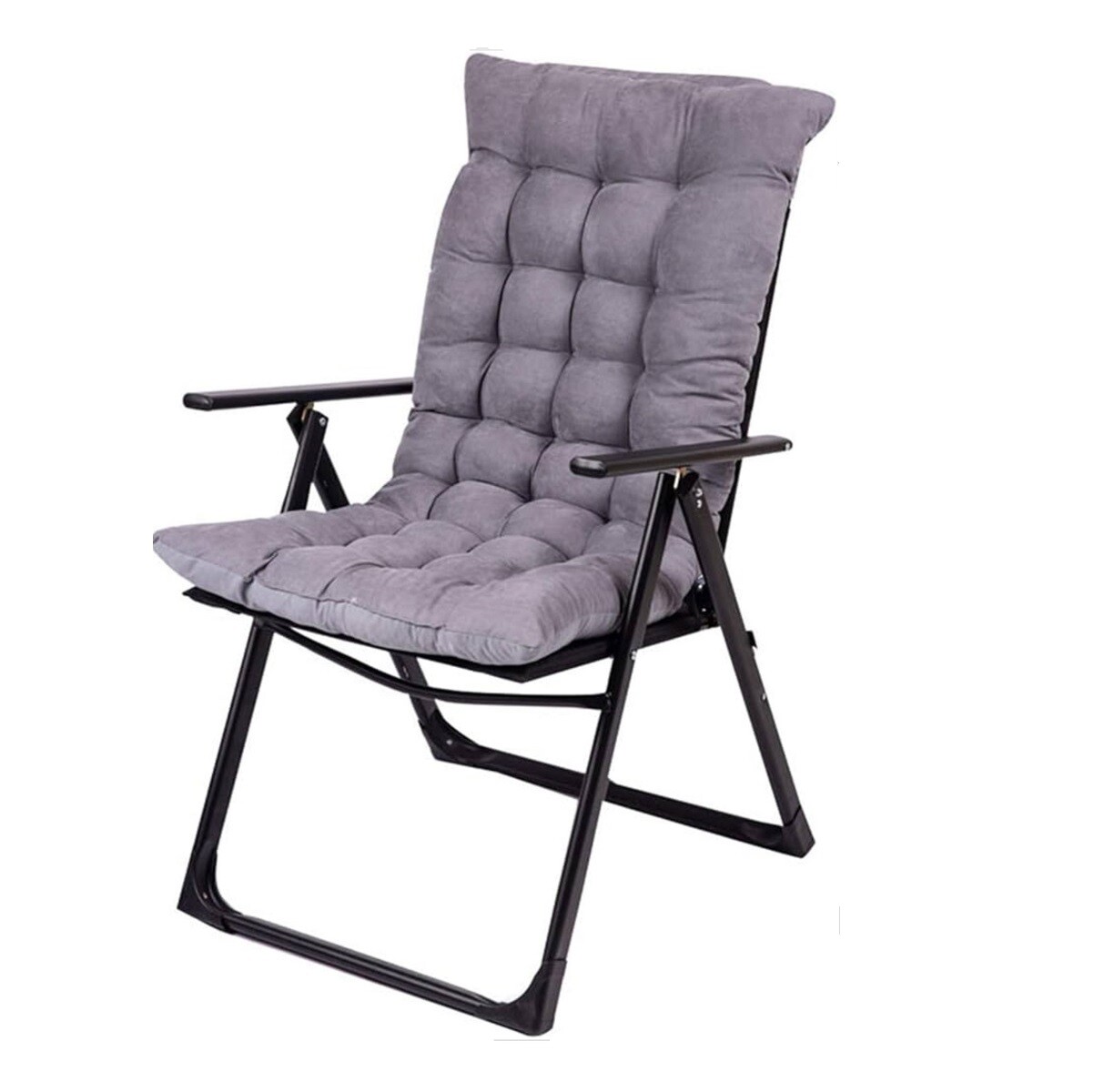 Silla Plegable Reclinable Almohadón Computadora-jardín-hogar Negro Lisa 