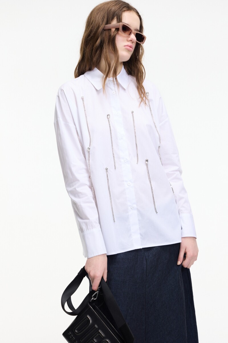 CAMISA APLIQUES Blanco