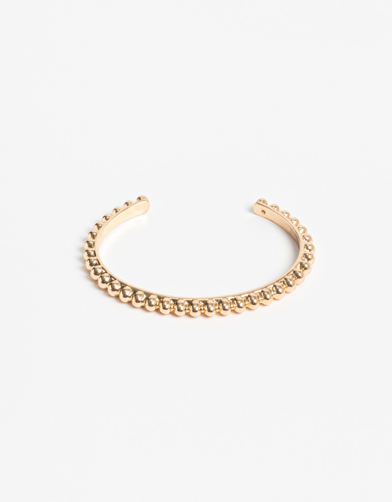 Pulseras Rígidas Metal Pulsera Rígida Metálica Bañada En Oro - Dorado
