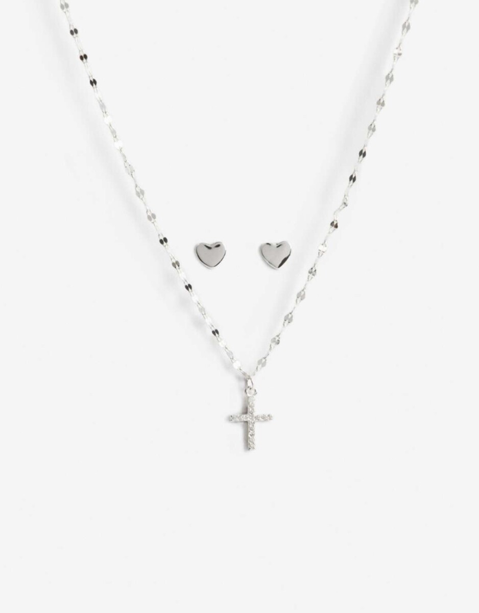 Set Para Niñas En Plata 925 - Plateado Rodio 