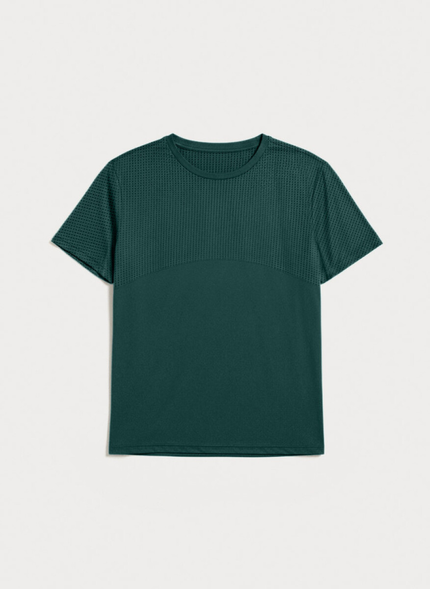 CAMISETA DEPORTIVA TEXTURIZADA - VERDE 