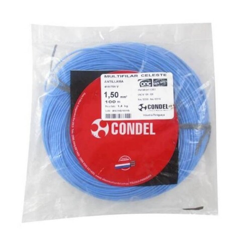 CABLE MULTIFILAR 1,50MM2 CELESTE CONDEL CABLE MULTIFILAR 1,50MM2 CELESTE CONDEL