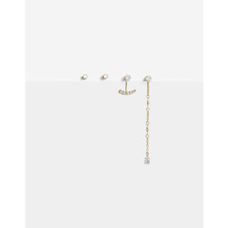 Aros Colgantes Largos Cubic zirconia Dorado