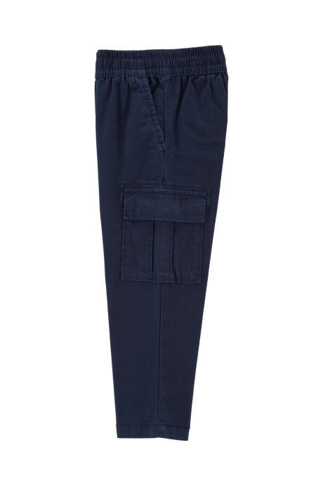 Pantalón cargo de lona, azul Sin color