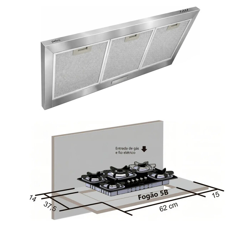 COMBO DE COCCIÓN 5 HORNALLAS CAMPANA 90cm HORNO CON CONVECCIÓN Combo De Cocción 5 Hornallas Campana 90cm Horno Con Convección