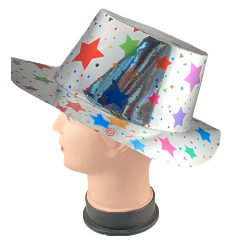 Galera de Estrellas de Cartón Plateado