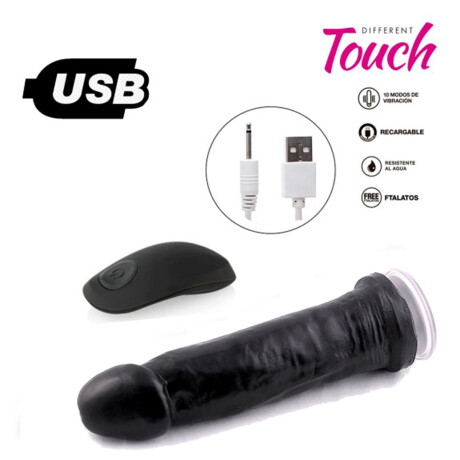 Vibrador A Control Remoto Carga USB Súper Negro