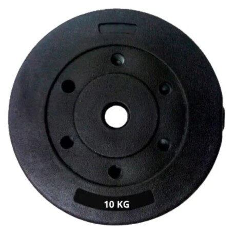 Discos revestidos 10 kg con recubrimiento plástico y núcleo de cemento Discos revestidos 10 kg con recubrimiento plástico y núcleo de cemento