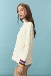 Sweater de algodón con estructura de ochos crudo