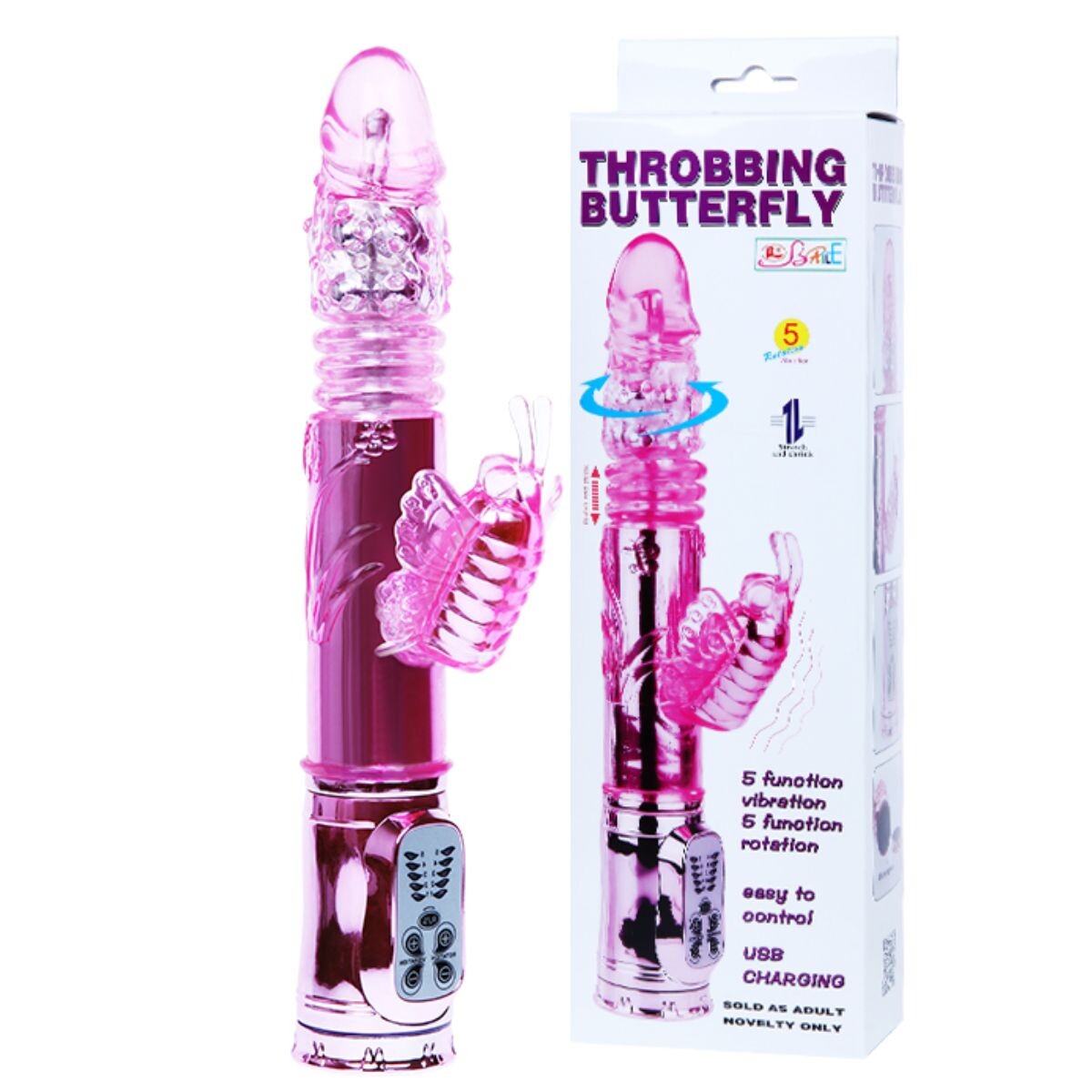 Vibrador Con Rotación Doble Estimulo Recargable Baile 