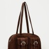 Bolso Indie en cuero gamuza Chocolate