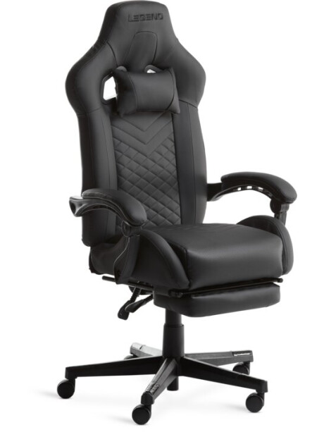 Silla gaming HALLUM con apoya pies negro Silla gaming HALLUM con apoya pies negro
