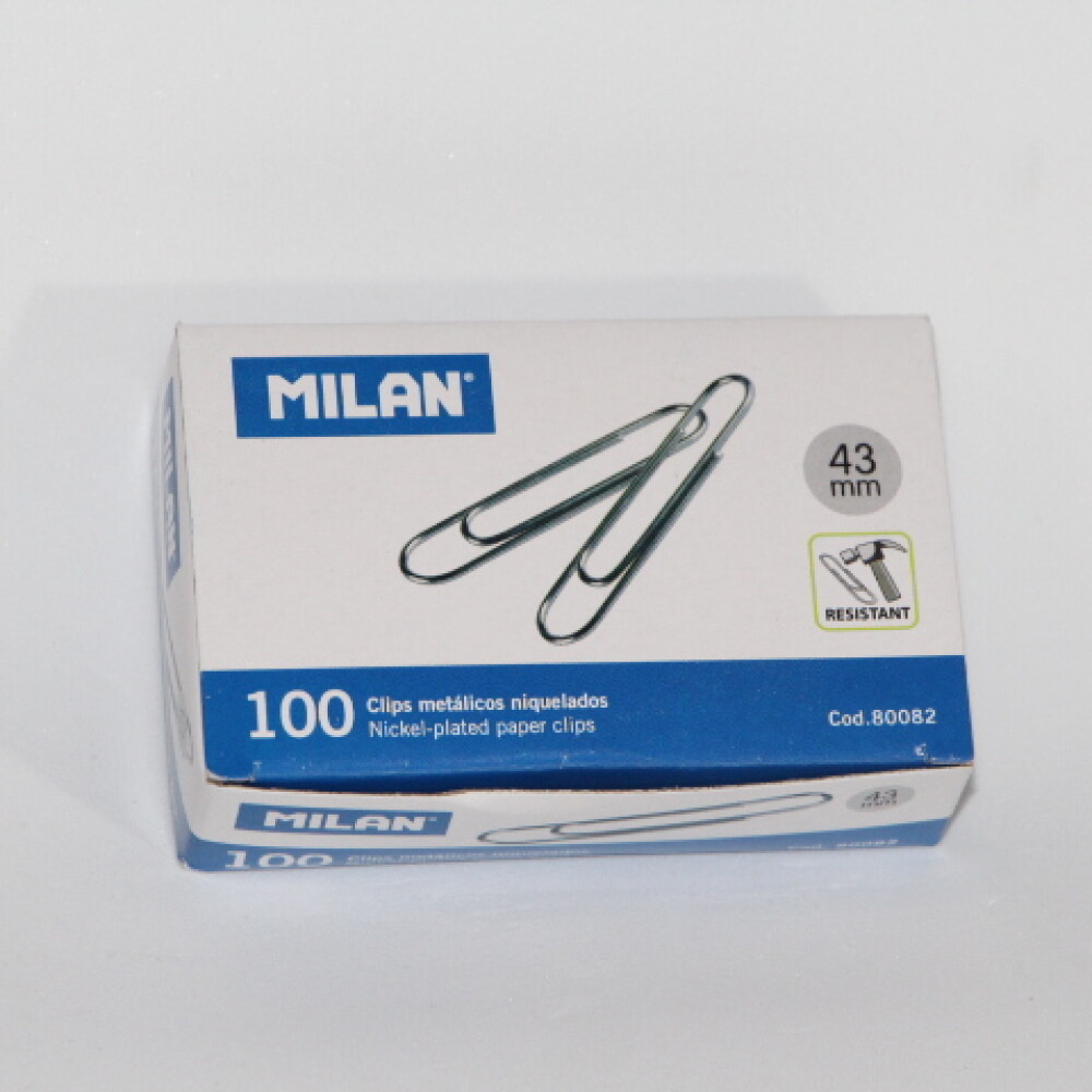 CLIP MILAN 43MM.X 100 UNIDADES 80082 CLIP MILAN 43MM.X 100 UNIDADES 80082