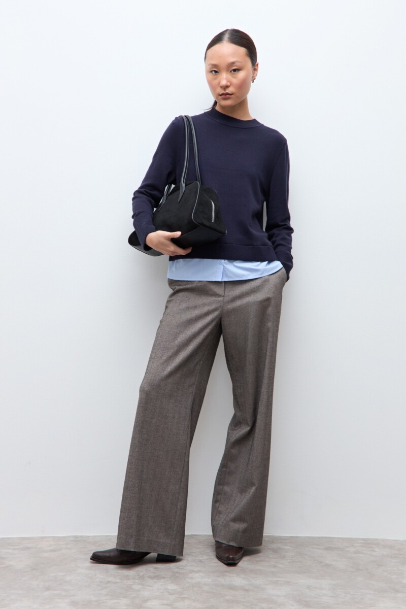 Sweater con camisa - azul marino 