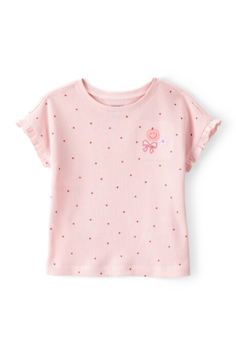 Remera de algodón térmico, diseño lunares Sin color
