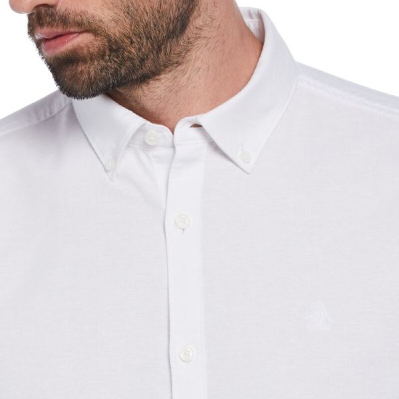 Camisa Ls Oxford Strtch No Pkt Penguin Blanco
