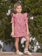 Vestido Estampado De Flores Con Volantes Rosa