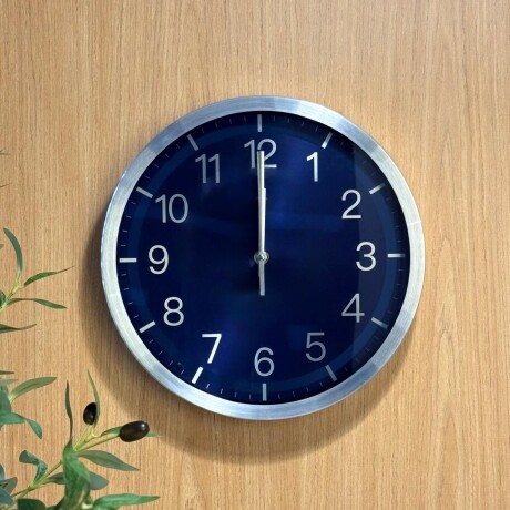 Reloj Pared Redondo azul & plata Ø 30cm Reloj Pared Redondo azul & plata Ø 30cm