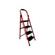 Escalera Tijera 4 Escalones De metal/plastico Rojo/Negro