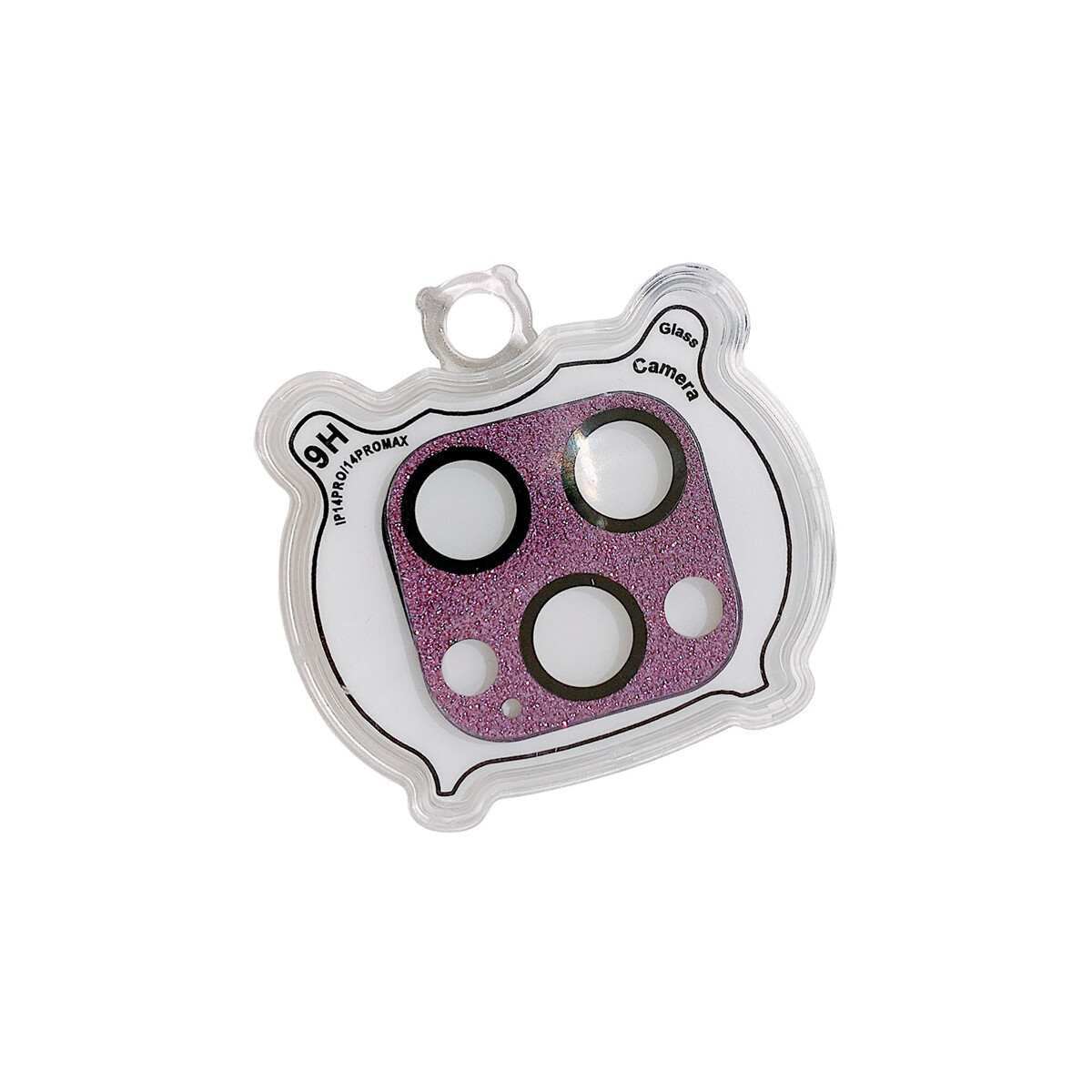 Protector de cámara iPhone 14 Pro/14 Pro Max glitter violeta 