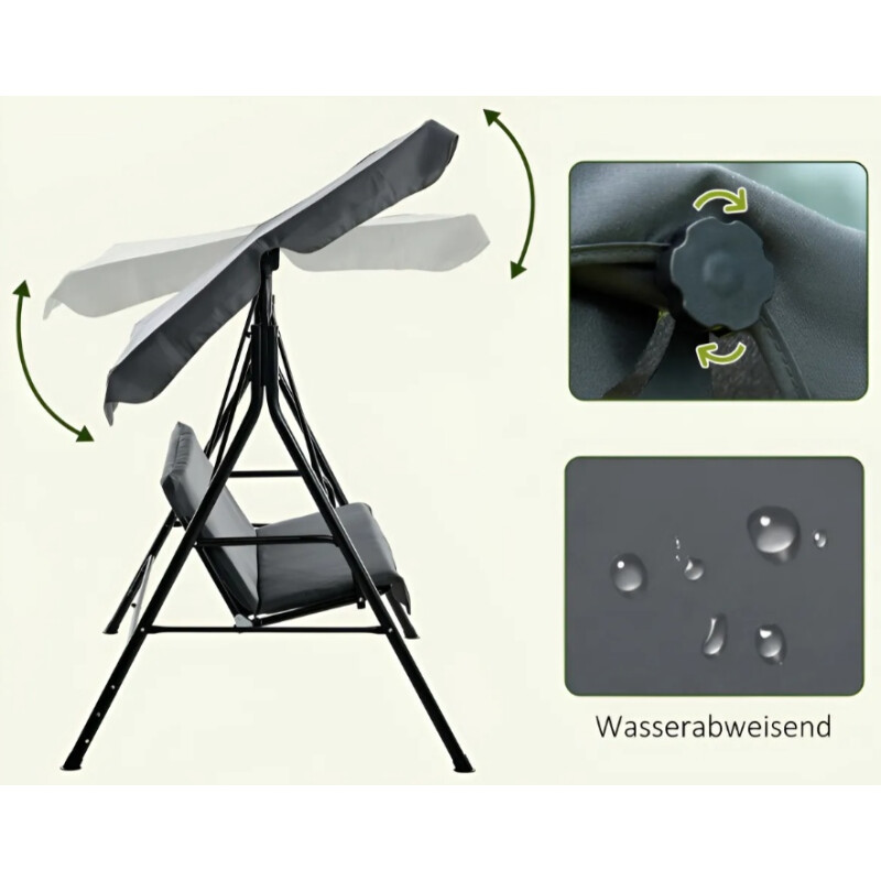 Hamaca Silla De Columpio Para Porche Para 3 Personas Azul