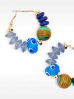 Aros Con Cuentas De Vidrio multicolor