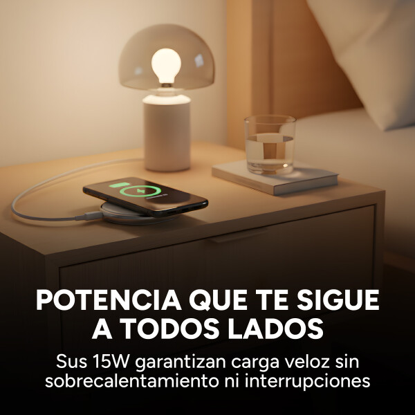 Cargador Qi Magnetico 15w Inalambrico Rapido Con Usb C Color Blanco