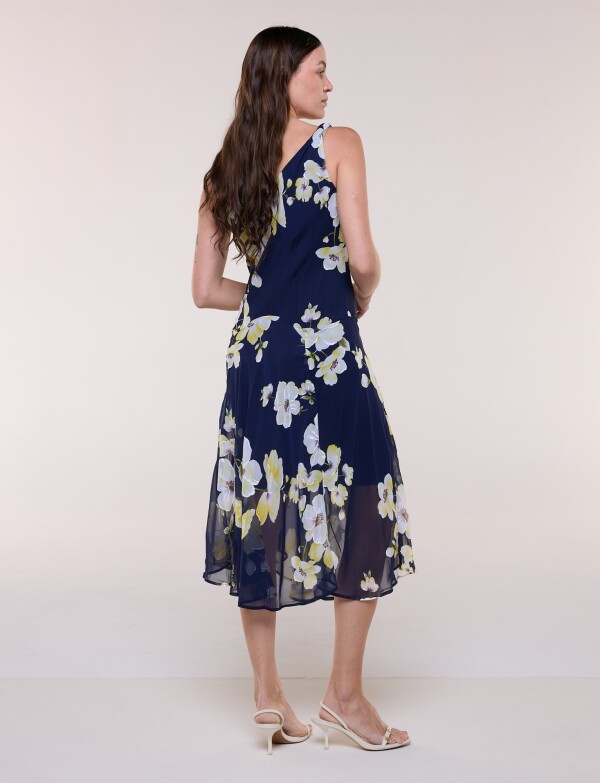 Conjunto Gasa Vestido & Capa AZUL