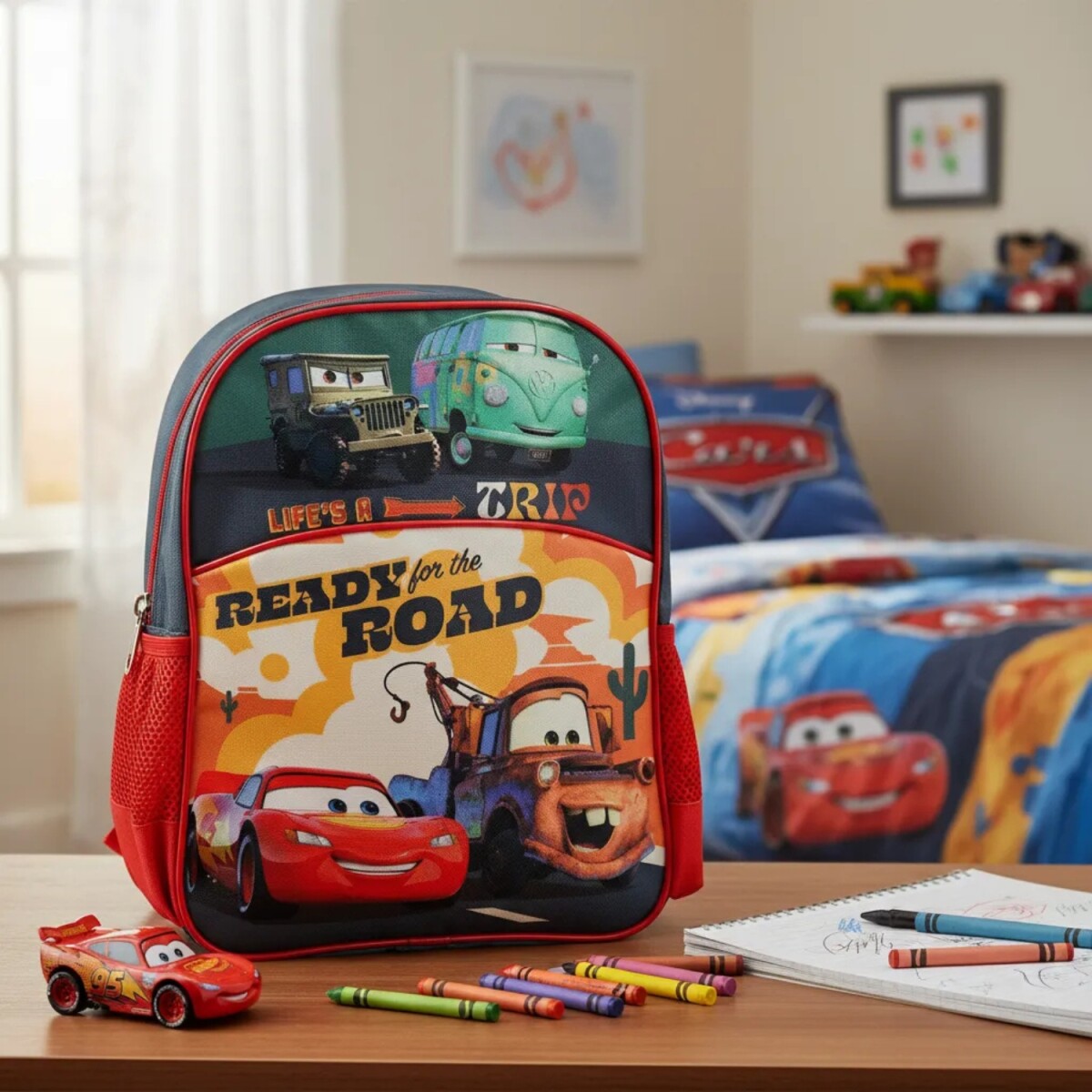 Mochila Disney Escolar 35x26x10 Cm Frozen Para Niñas Uso Escolar Y Diario - Cars 