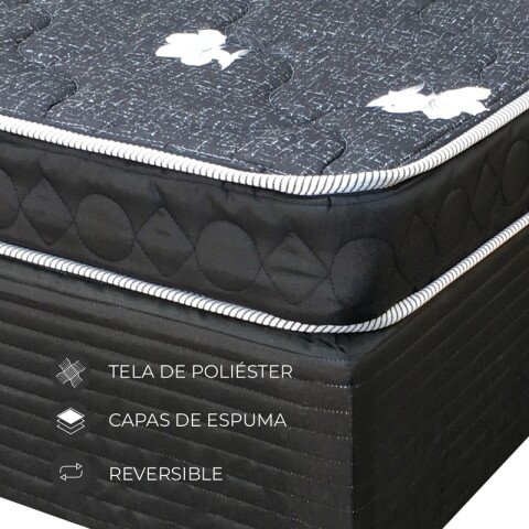 DOS PLAZAS + BOX - Conjunto de Sommier Troya Espuma D65 D26 2 plazas 138x188x55 cm 120Kg DOS PLAZAS + BOX - Conjunto de Sommier Troya Espuma D65 D26 2 plazas 138x188x55 cm 120Kg