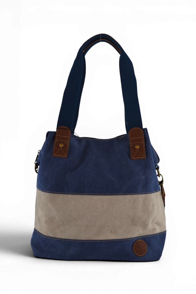 Bolso cartera lona azul