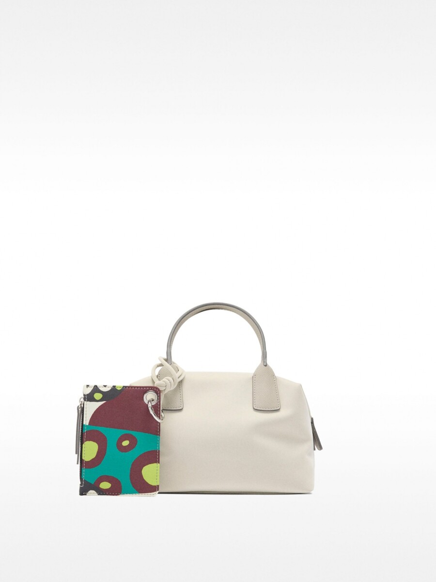 Bolso Tote Textura Suave Con Colgante crudo