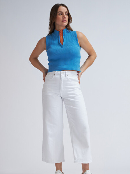 Pantalón de jean culotte Blanco