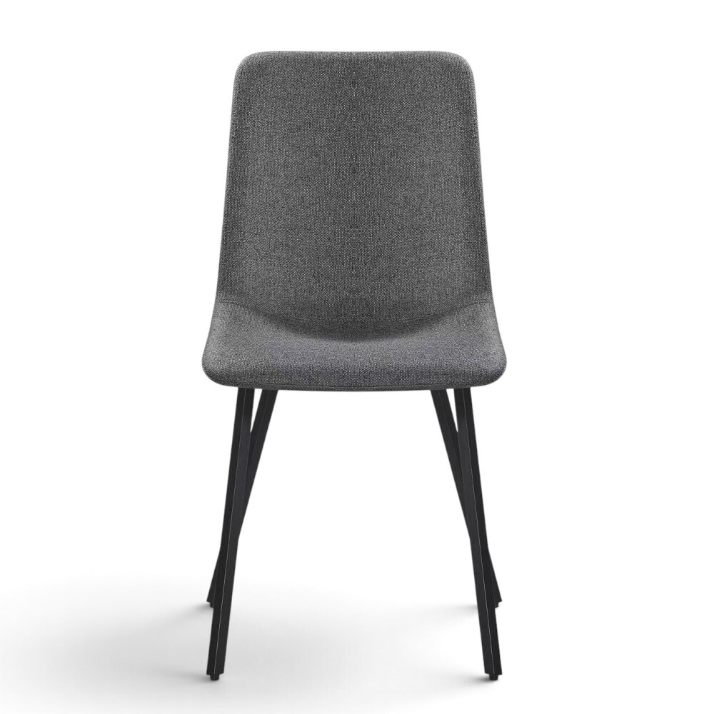 PACK x4 SILLA DE COMEDOR TAPIZADA EN TELA CON RESPALDO ALTO SIN APOYABRAZOS GRIS