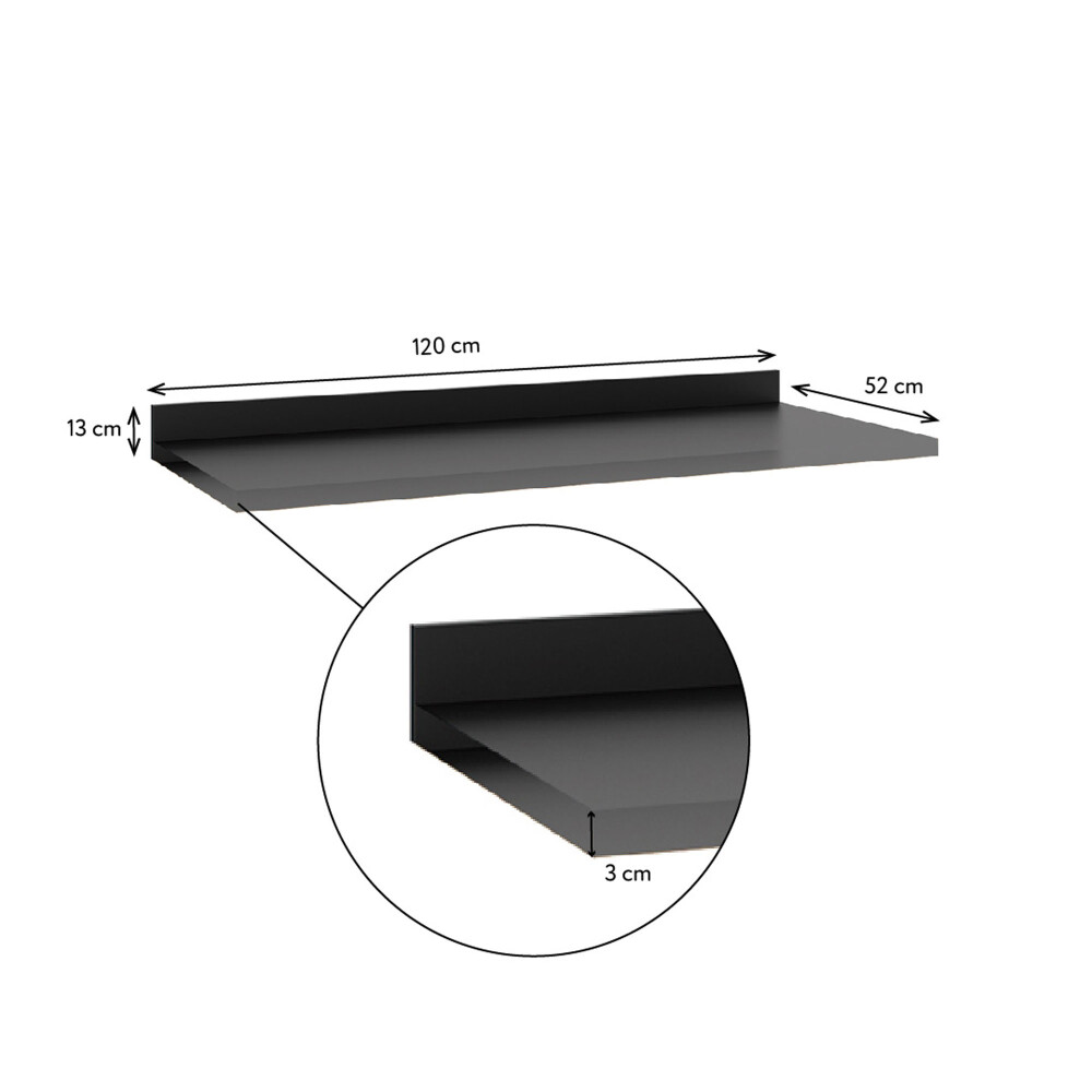 TAPA BAJO MESADA MDP NEGRO 120 CM
