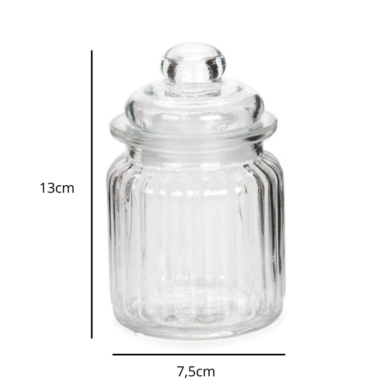 Set x3 Frasco de vidrio con tapa 300 ml TRANSPARENTE