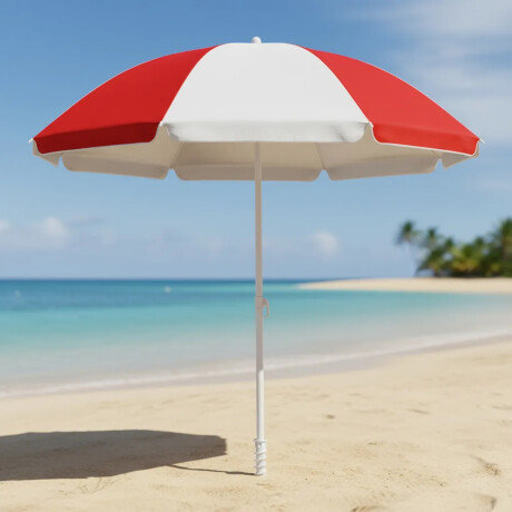 Sombrilla Playa Jardin Clásica MOR 1,80 M FPS 70 Aluminio Rojo/plata