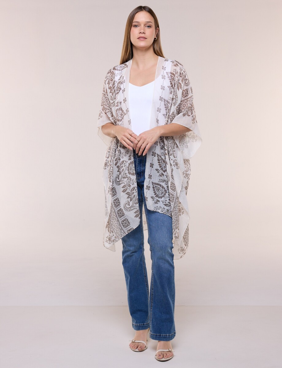 Kimono Arabescos - Beige/multi 