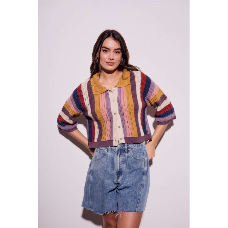 Camisa Crochet Rayada Multi