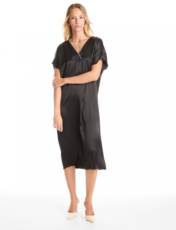Vestido Saten & Strass NEGRO