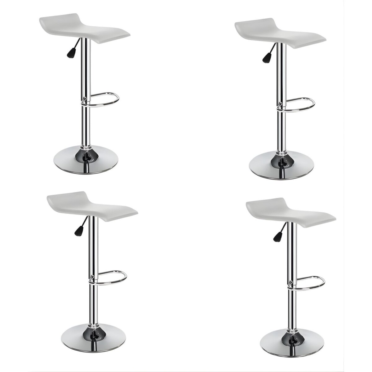 Taburete Kira Pack 4 unidades Rectangular Para Bar Diseño Moderno - Blanco 