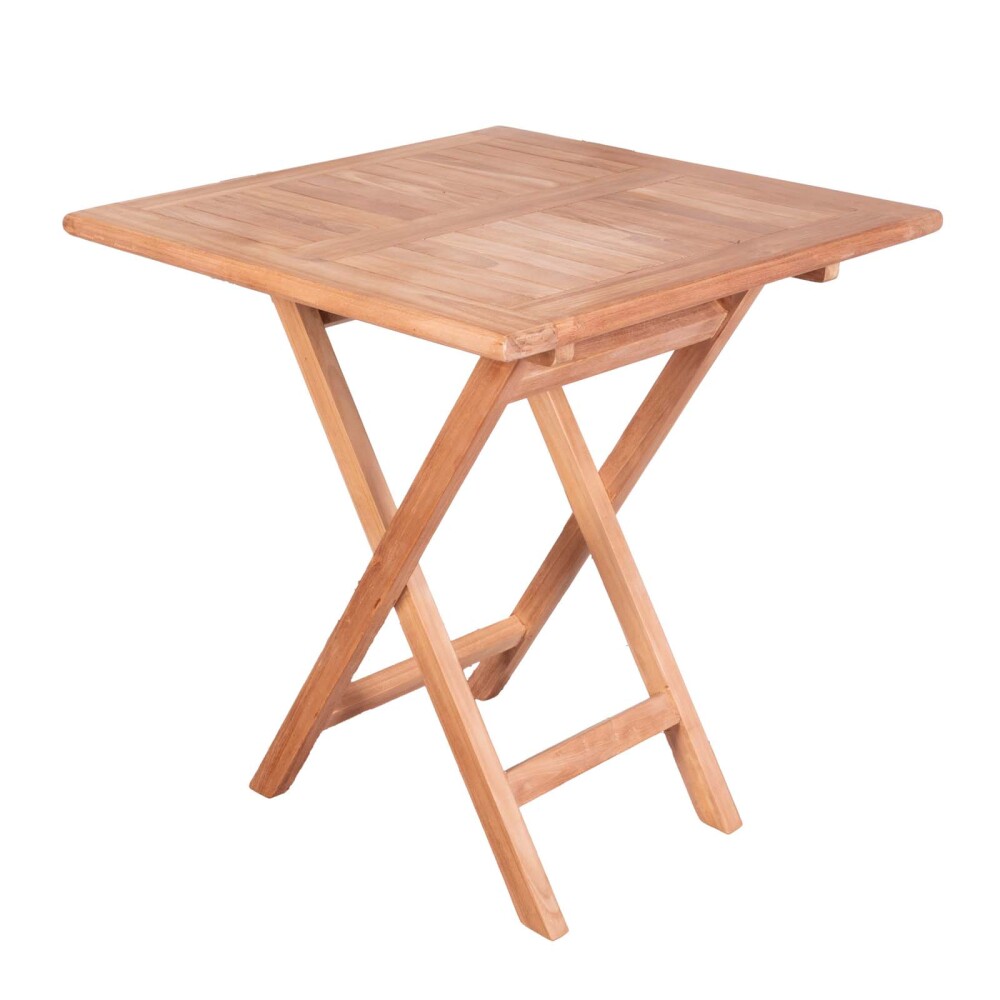 MESA CUADRADA PLEGABLE MADERA NATURAL-BEIGE PALMA