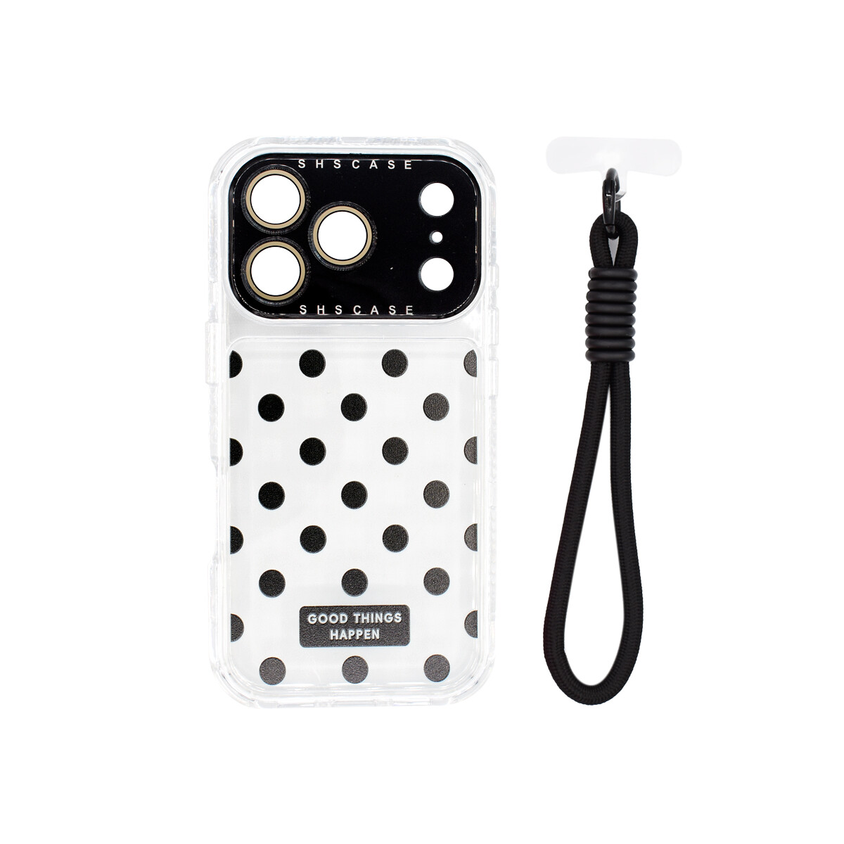 Protector para iPhone 17 Pro diseño lunares color negro 