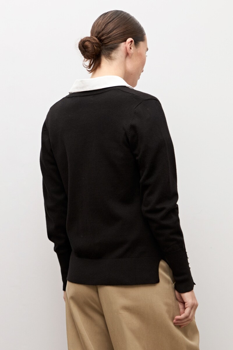 Cardigan abotonado negro