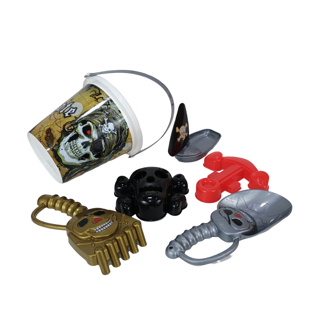 3X2 OUTLET Balde pirata con accesorios de playa - 3x2 Outlet Balde Pirata Con Accesorios De Playa 