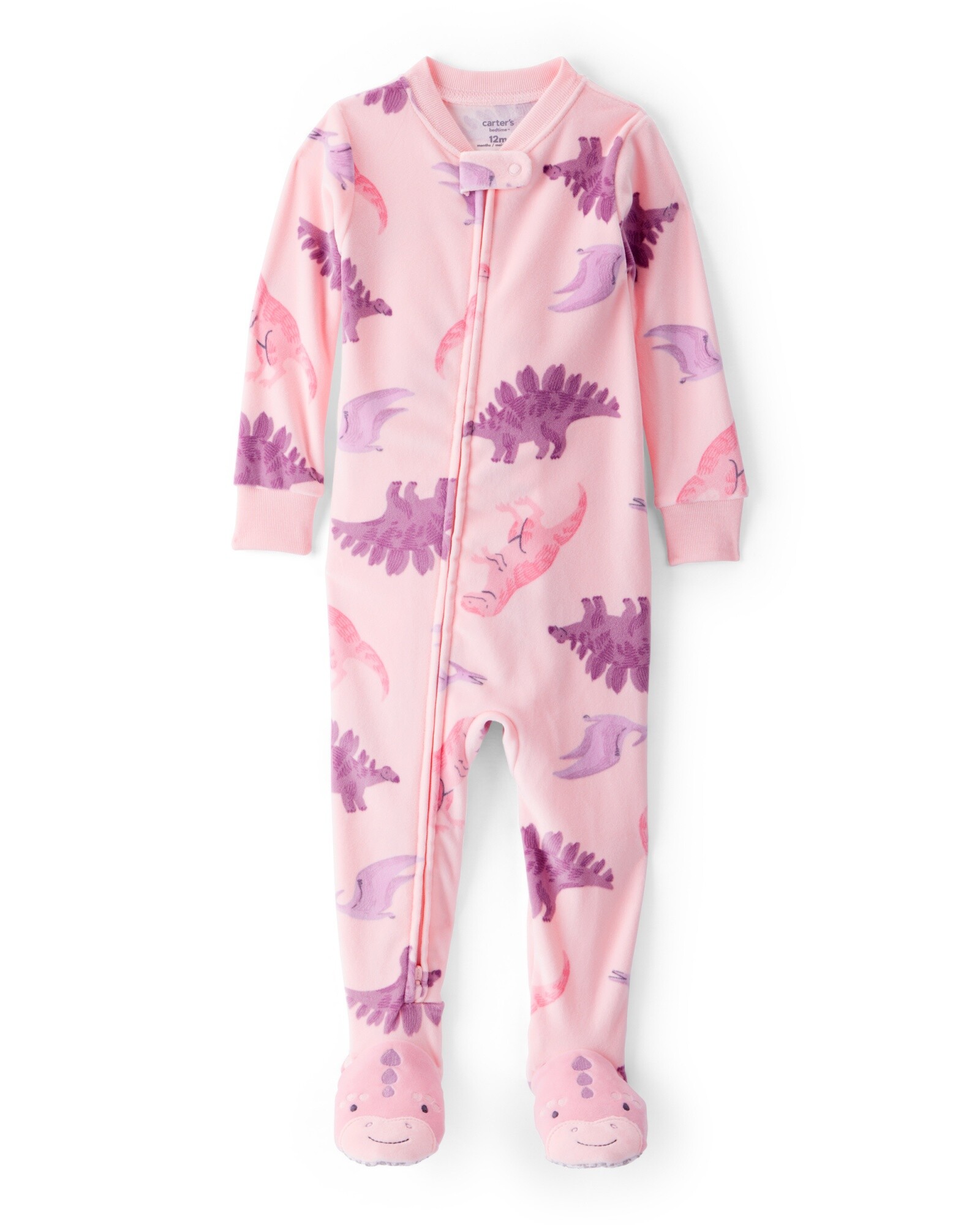 Pijama una pieza de micropolar, con pie, diseño dinos Sin color