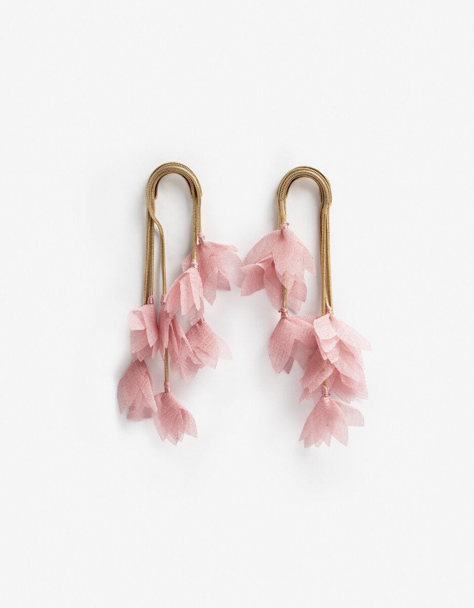 Aros Colgantes Pétalos De Tela 