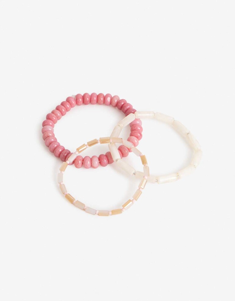Pulseras Elásticas Sets Con Dijes Pulseras Elásticas Set Beads - Dorado